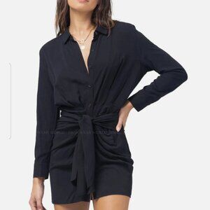 NWT L*Space Aura Ruched Hips Back And Front Button Up Shirt Dress Size M